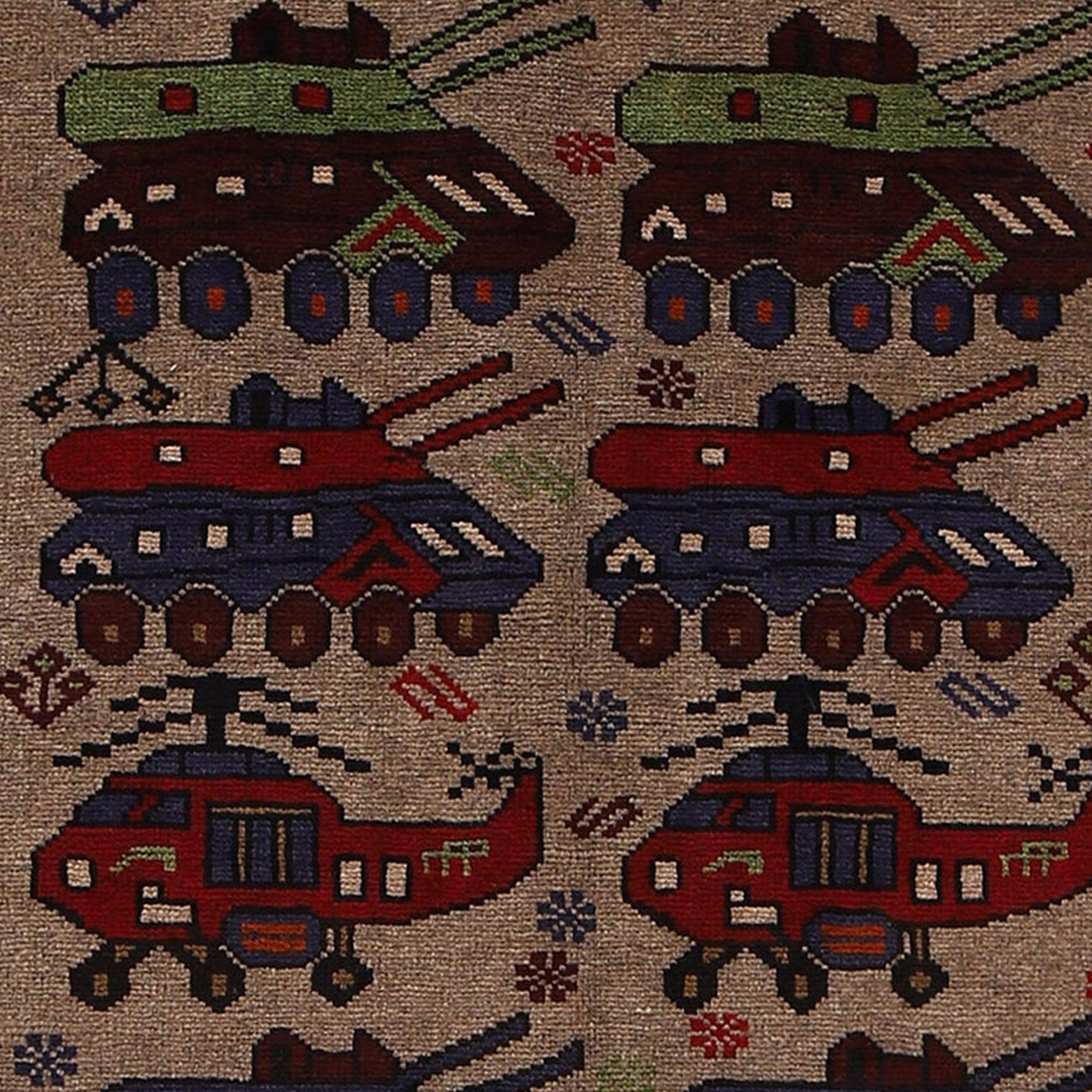 Heritage Afghan War Tanks Rug 6.2x4.3 ft