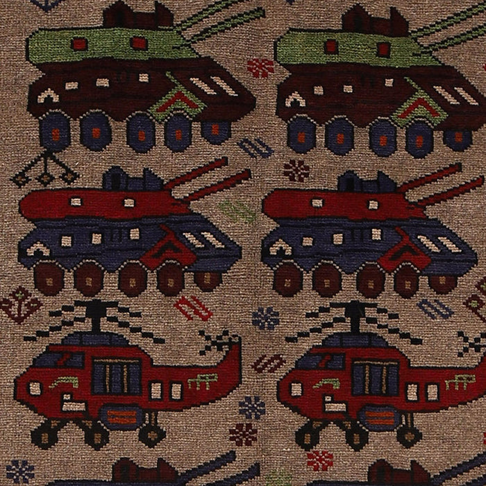 Heritage Afghan War Tanks Rug 6.2x4.3 ft