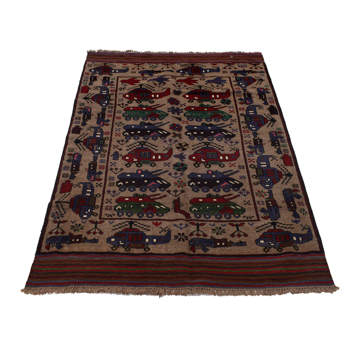Afghan War Helicopter Story Rug 6.1x4.3 ft