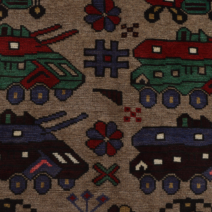 Afghan War Helicopter Story Rug 6.1x4.3 ft