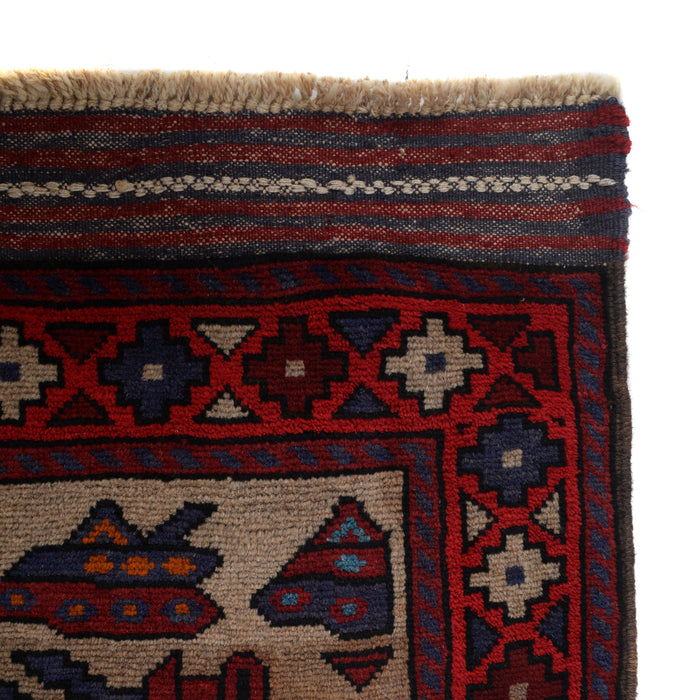 Handwoven Tribal War Helicopter Tanks Rug 4.5x3.1 ft