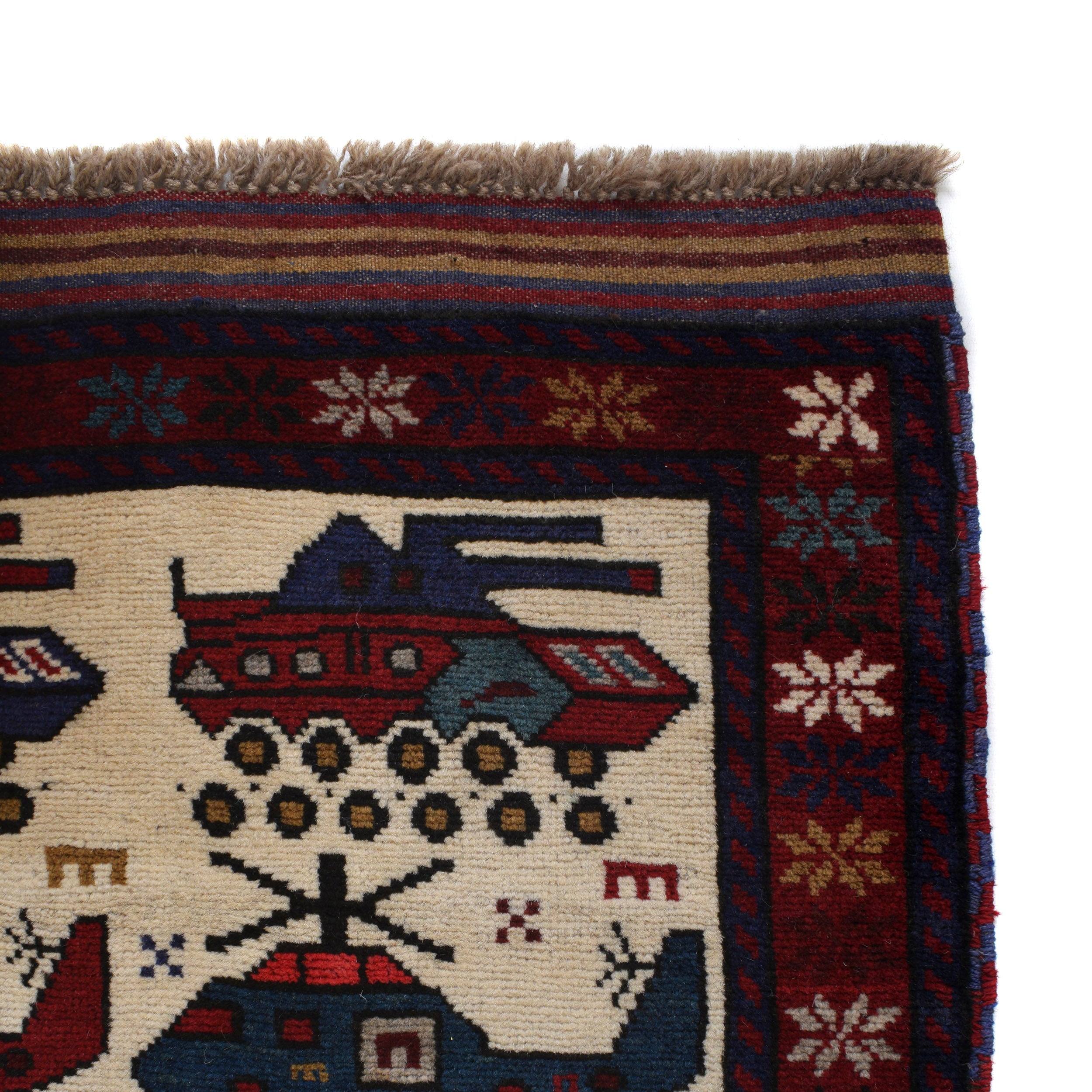 Authentic Battle Helicopter Scene Carpet 5x3.2 ft