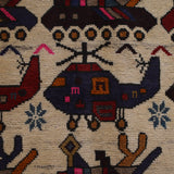 Collector’s Afghan War Helicopter Carpet 4.8x3.2 ft