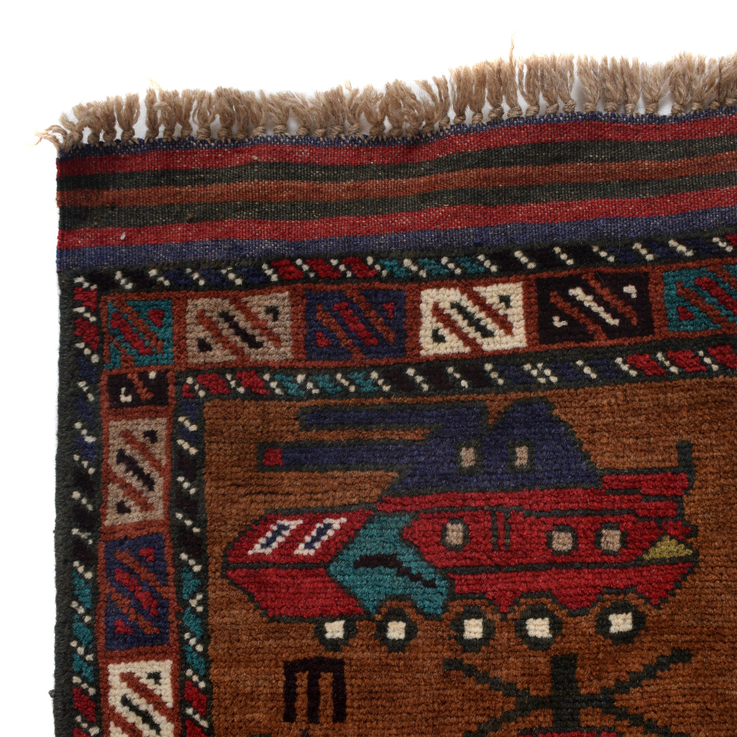 Unique Tribal War Tank Carpet 4.8x3.3 ft