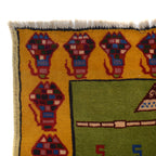 Afghan Tank Symbol War Rug 4.4x2.7 ft