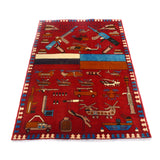 Afghan Russian & Ukrainian War Rug 4.8x3.3 ft