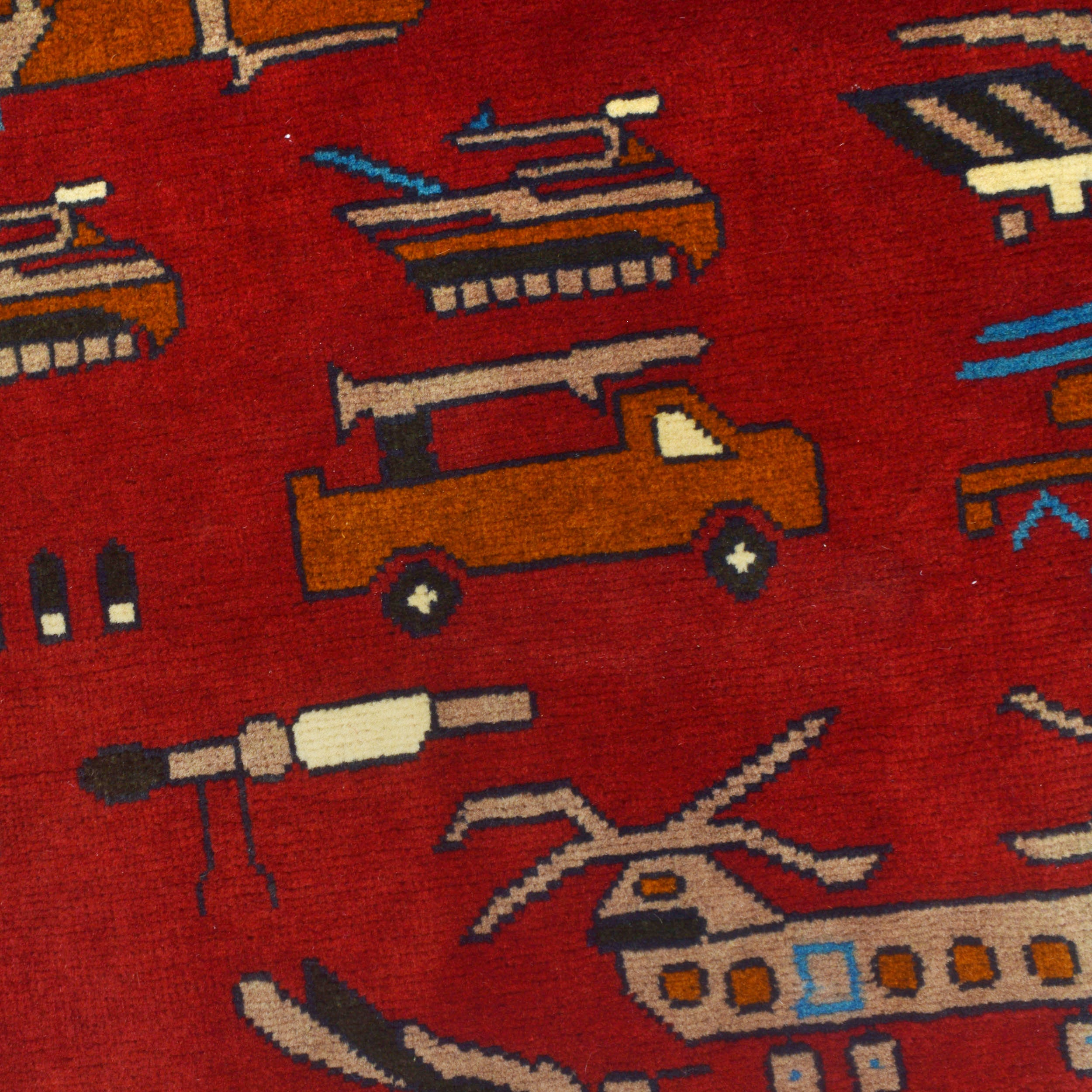 Afghan Russian & Ukrainian War Rug 4.8x3.3 ft