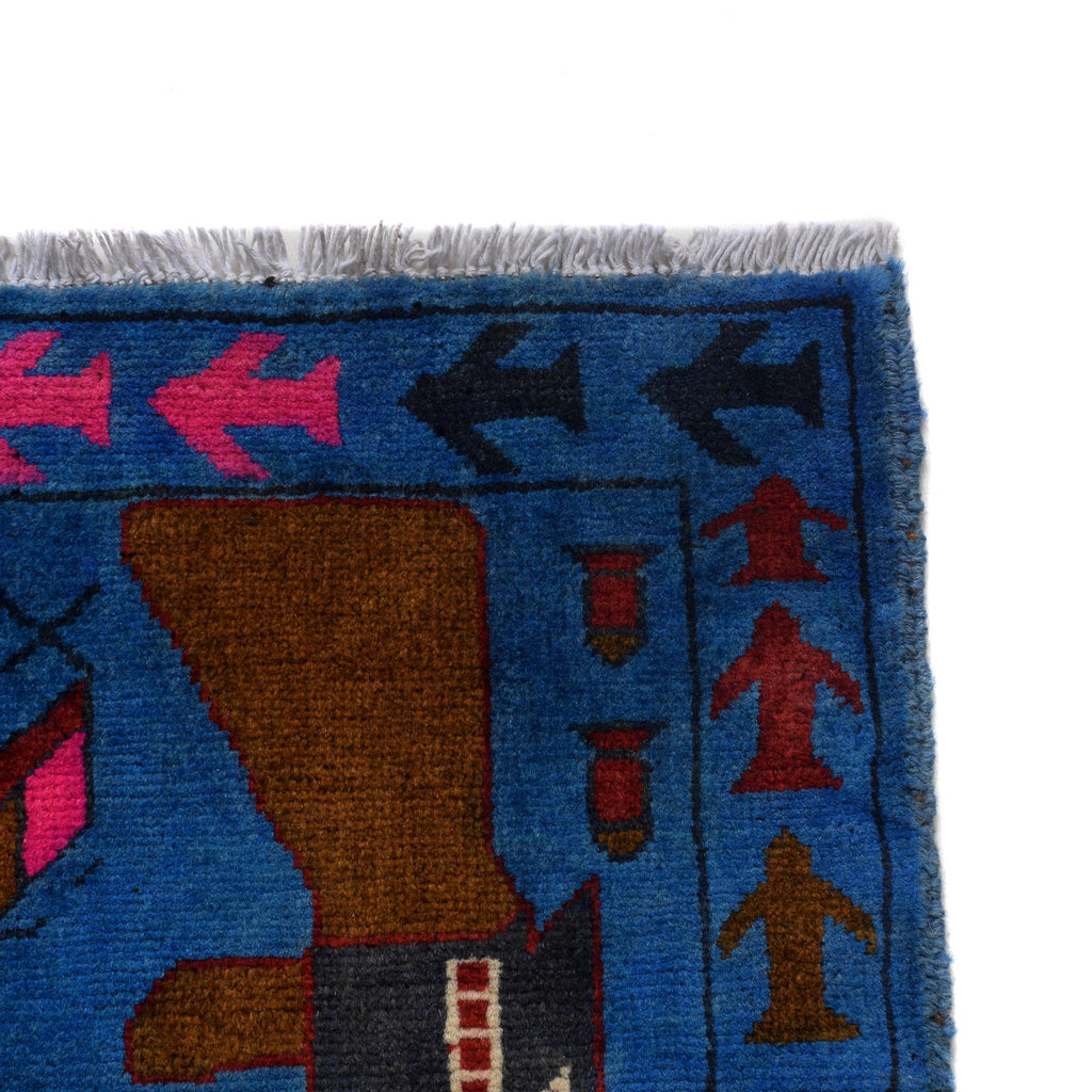 Tribal Storytelling War AK-47 Carpet 5x3.4 ft