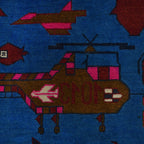 Tribal Storytelling War AK-47 Carpet 5x3.4 ft