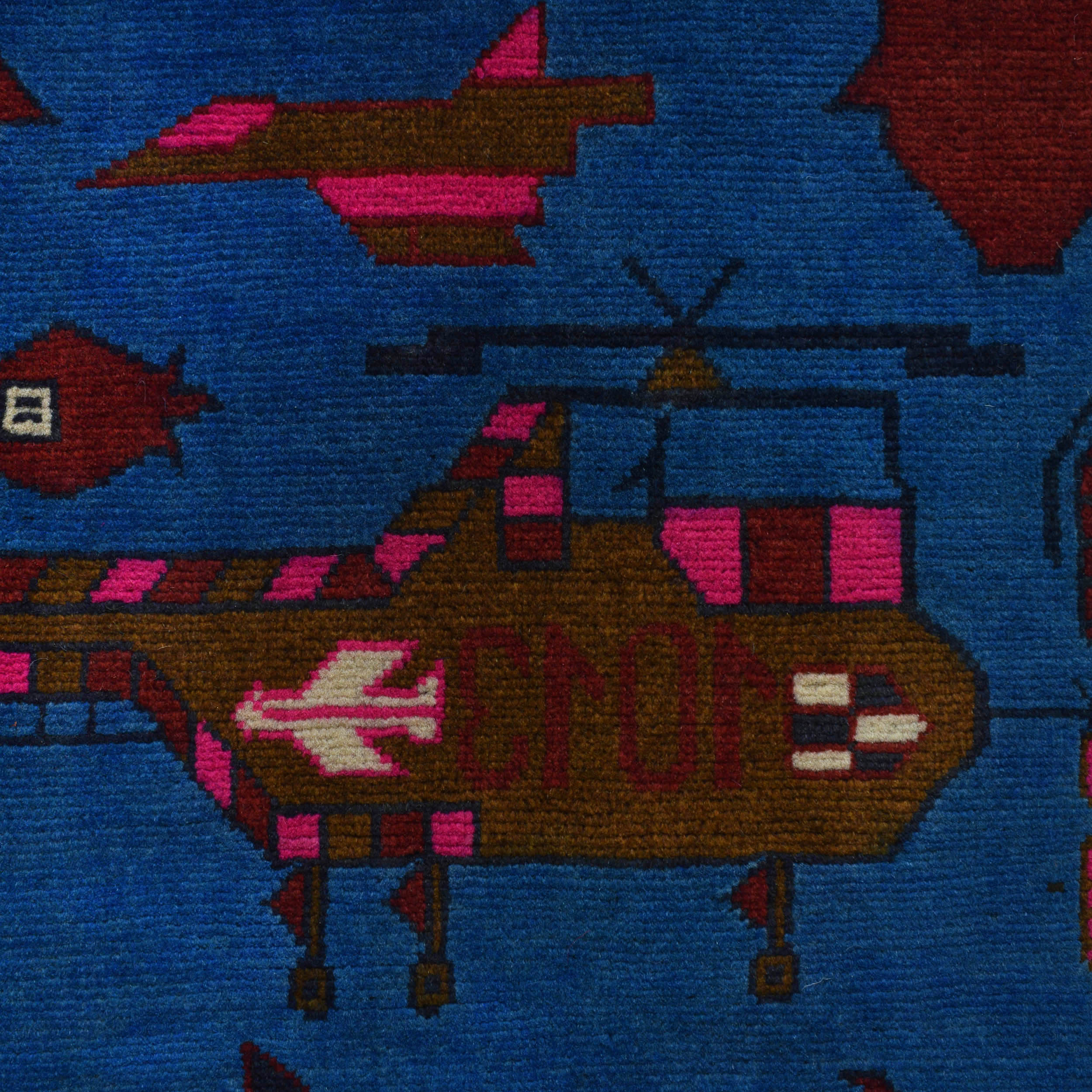 Tribal Storytelling War AK-47 Carpet 5x3.4 ft