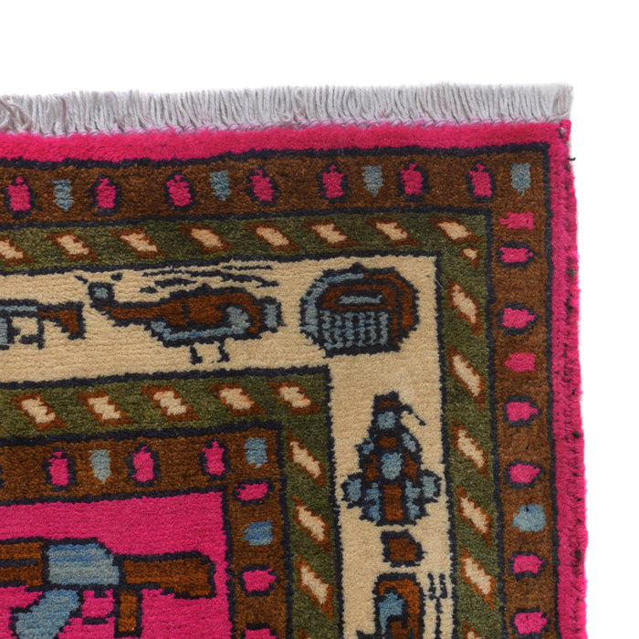 Authentic Afghan Battle Tanks Rug 4.9x3.2 ft
