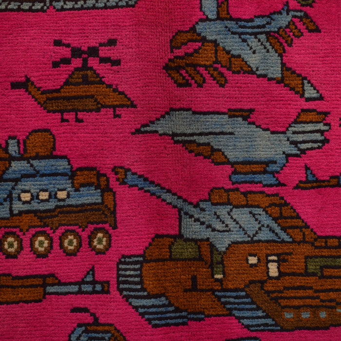 Authentic Afghan Battle Tanks Rug 4.9x3.2 ft