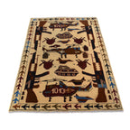 Handwoven Cultural War AK-47 Carpet 4.9x3.3 ft