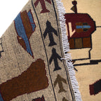 Handwoven Cultural War AK-47 Carpet 4.9x3.3 ft