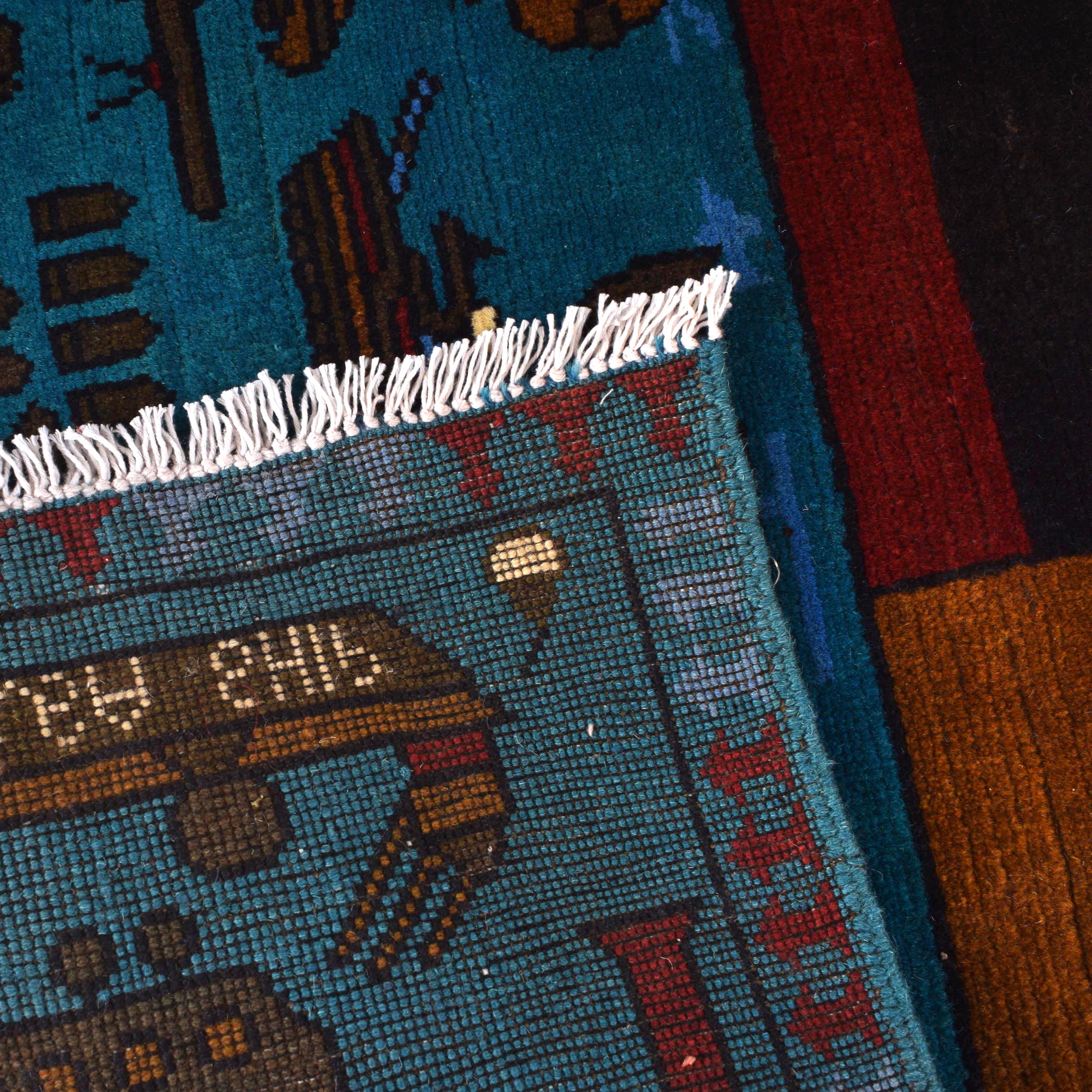 Artisan Crafted War Weapons Carpet 3.9x2.6 ft