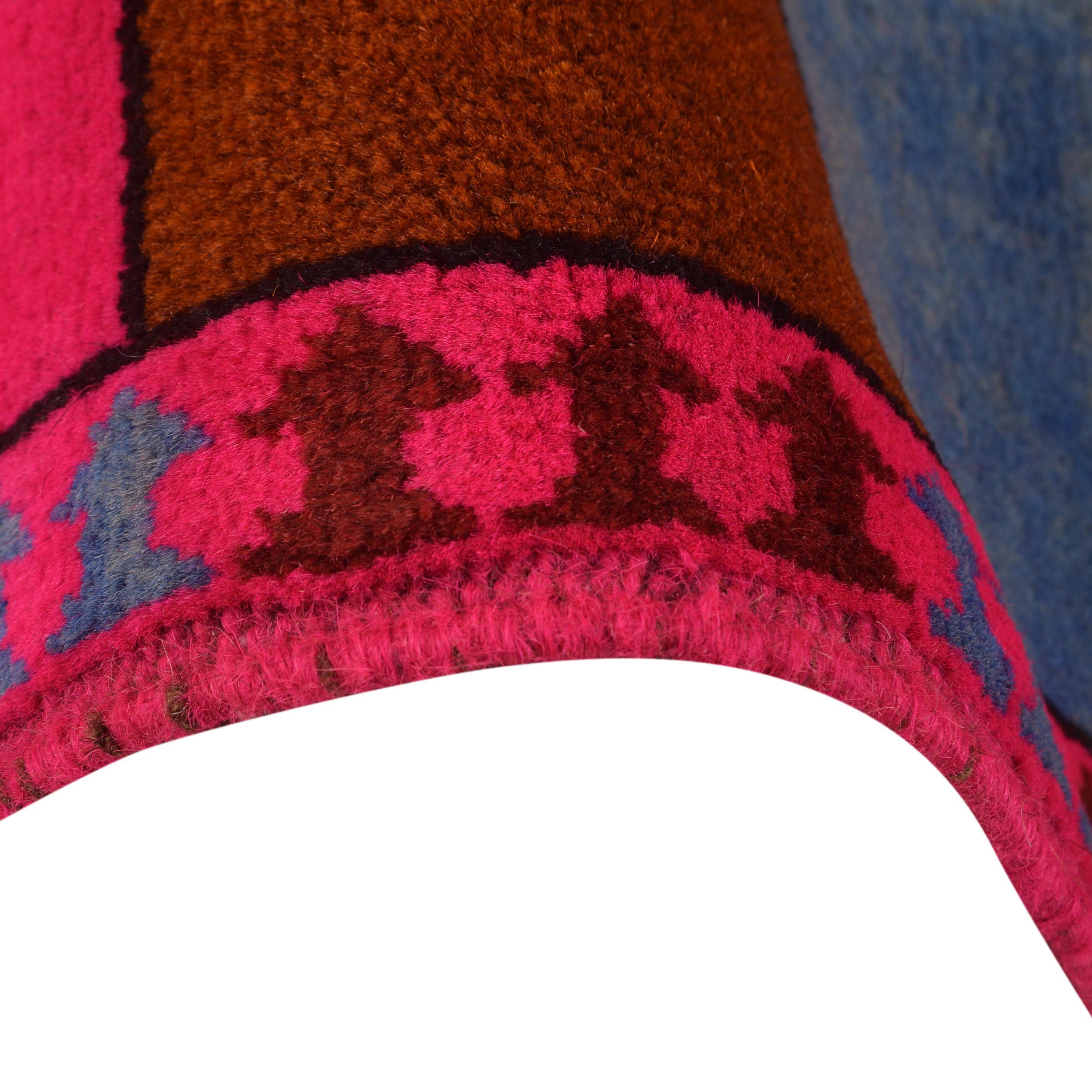 Vintage Afghan Motif War Rug 3.9x2.6 ft