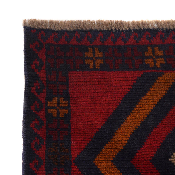 Baluchi area rug, artisanal Afghan carpet, woolen Afghan rug, 