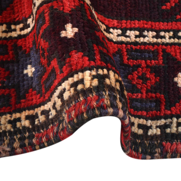 Afghan handmade wool rug, ethnic Baluchi rug, 
