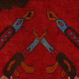 Cultural Storytelling Afghan War Carpet 3.8x2.7 ft