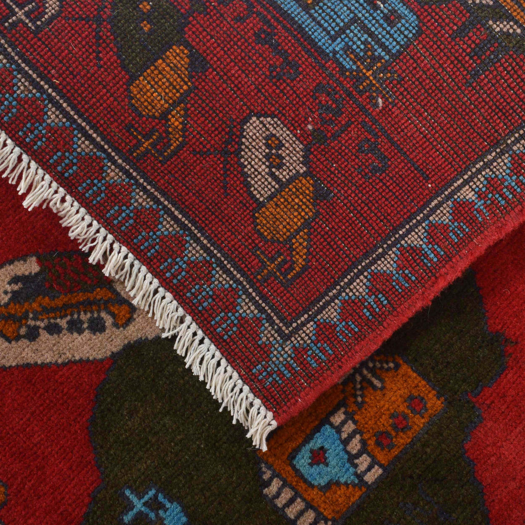 Cultural Storytelling Afghan War Carpet 3.8x2.7 ft