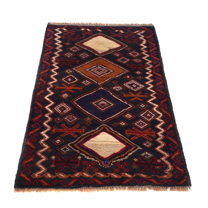 Balochi area rug, Afghan handmade rugs, tribal wool rug, 
