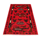 Handmade Afghan War Weapons Rug 4.2x2.6 ft