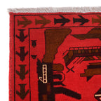 Handmade Afghan War Weapons Rug 4.2x2.6 ft