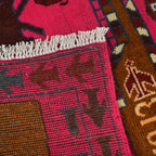 Afghan Unique Tribal Weapons Symbol Carpet 3.9x2.6 ft