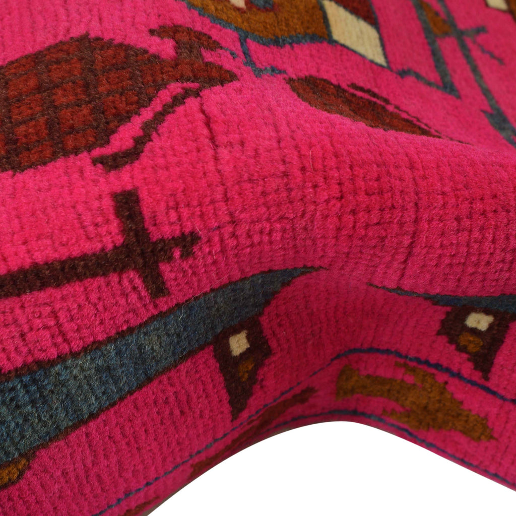 Afghan Unique Tribal Weapons Symbol Carpet 3.9x2.6 ft