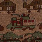 Historical Afghan War Tanks & Helicopter Carpet 4.4x2.5 ft