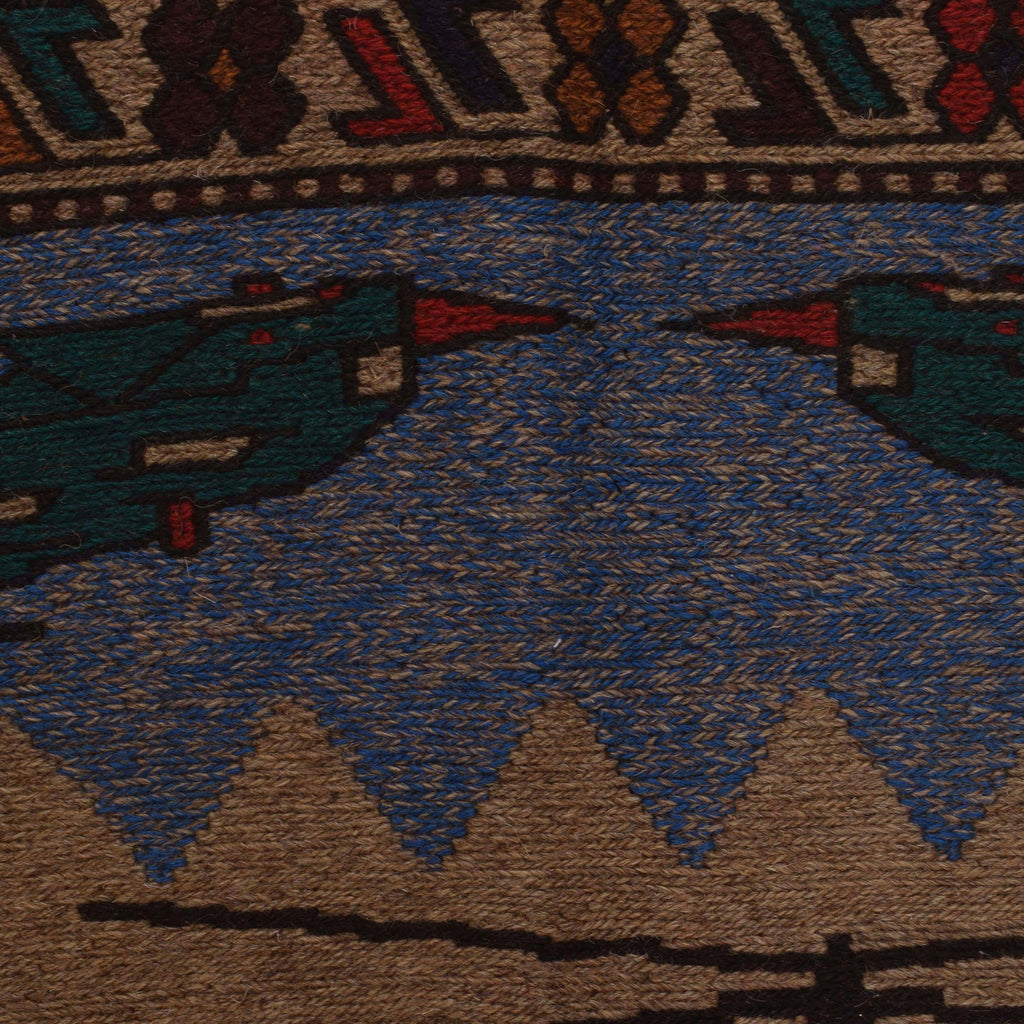Artisan Handwoven War Helicopter Rug 4.3x3 ft