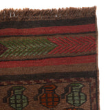Vintage Battle Scene Carpet 4.3x3.4 ft