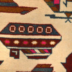 Collector’s Afghan War Weapons Rug 3.9x2.7 ft