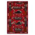 Afghan Weapon Design War Rug 4.1x2.5 ft