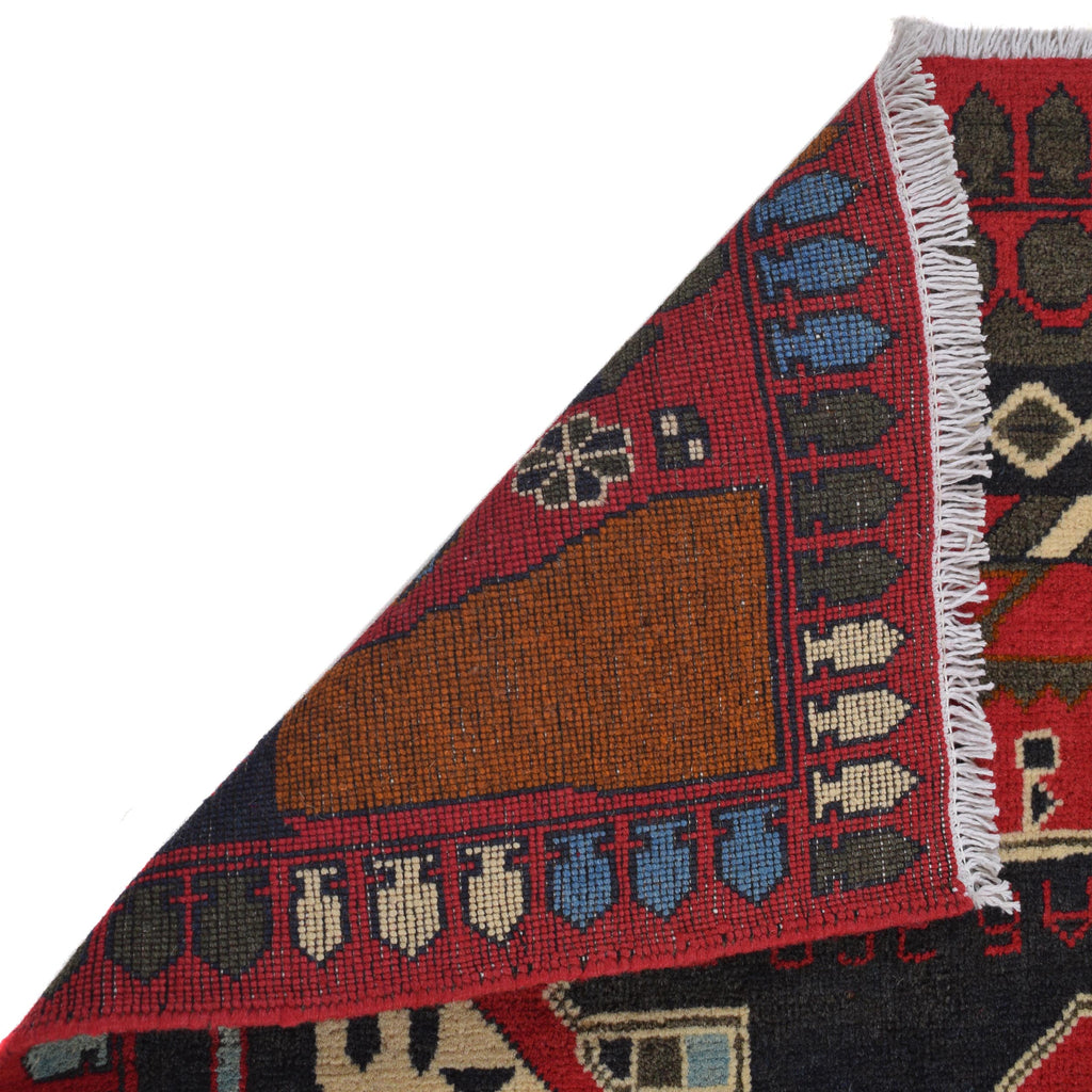 Afghan Weapon Design War Rug 4.1x2.5 ft