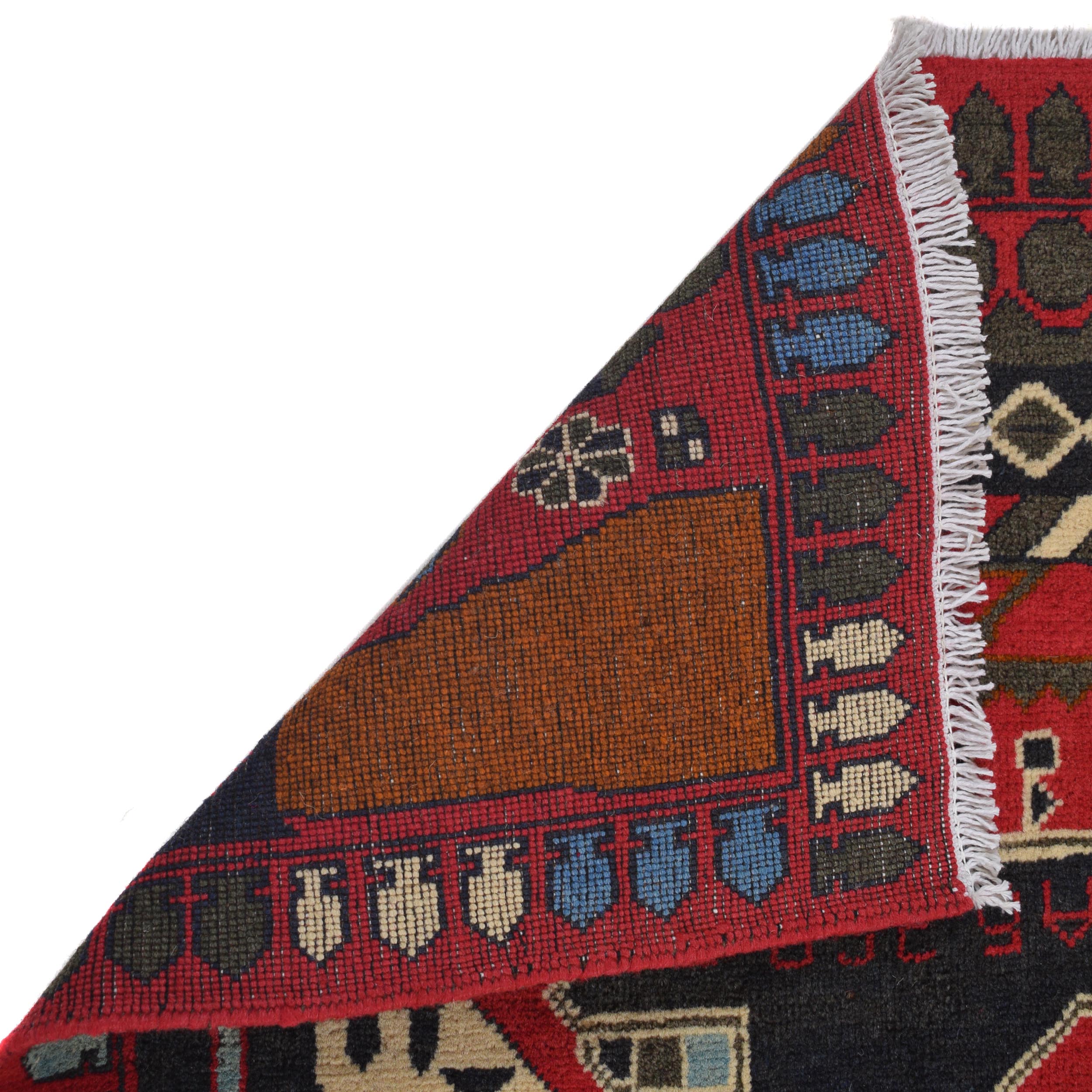 Afghan Weapon Design War Rug 4.1x2.5 ft