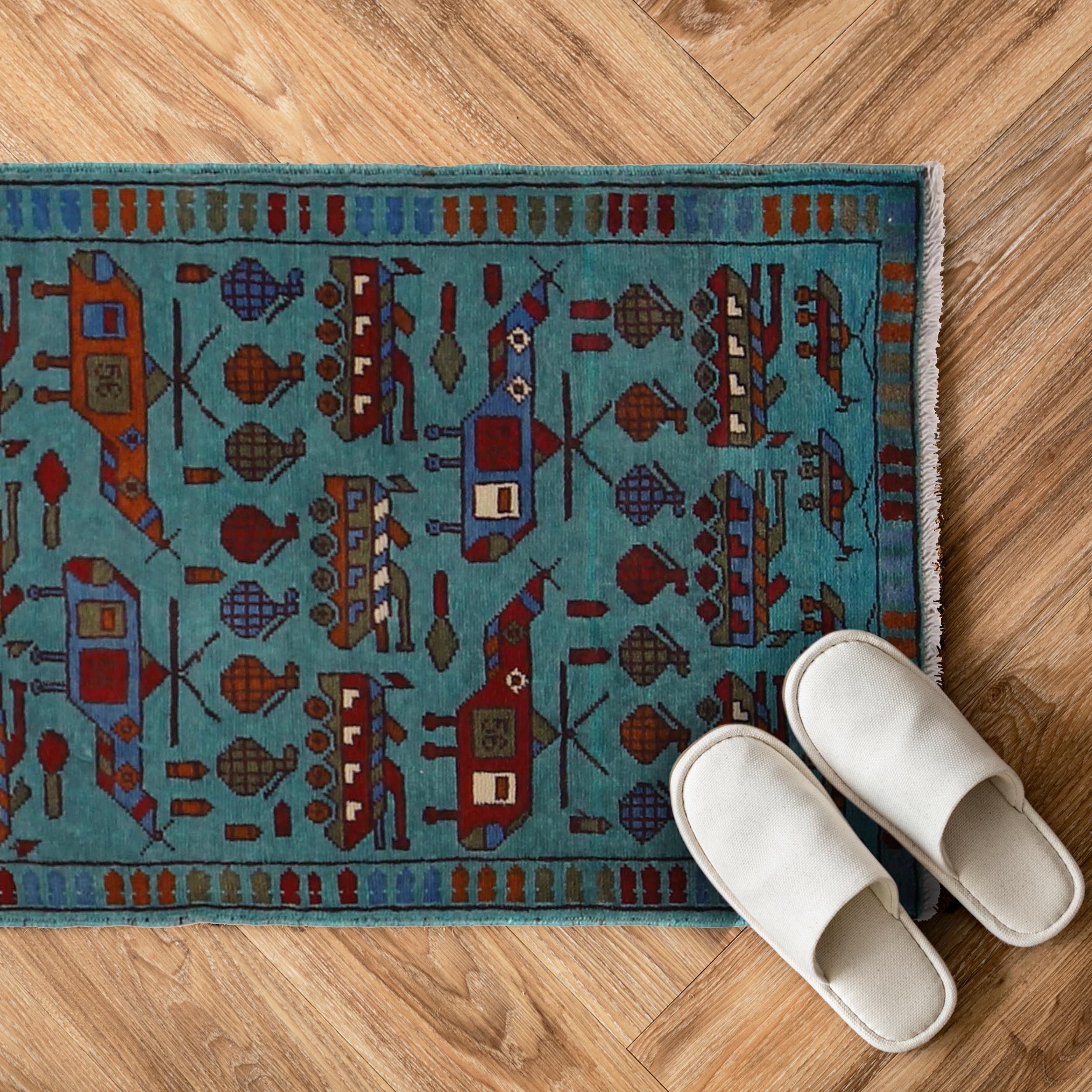 Afghan Weapons Rug With Heritage 2.9x2.1 ft