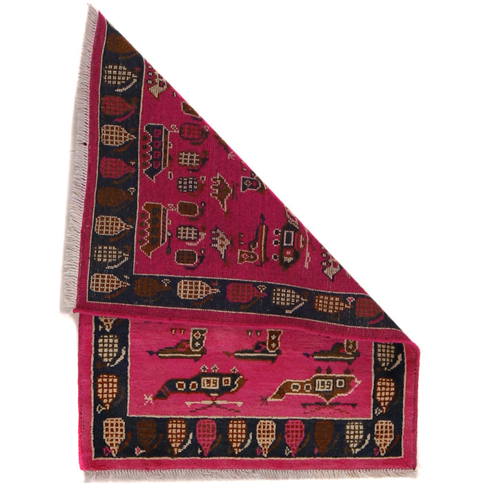 Afghan Weapons Rug Handmade War 3.1x2.1 ft