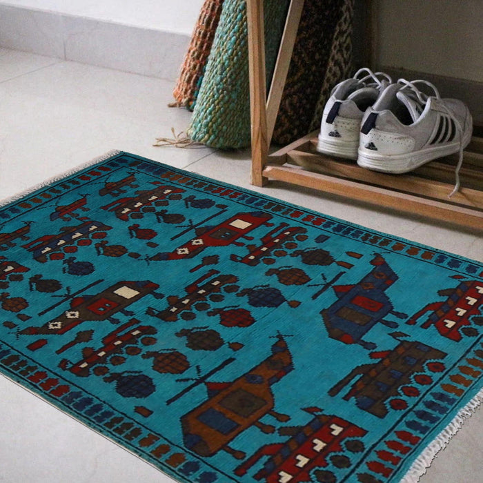 Afghan Heritage War Story Rug 2.8x2 ft