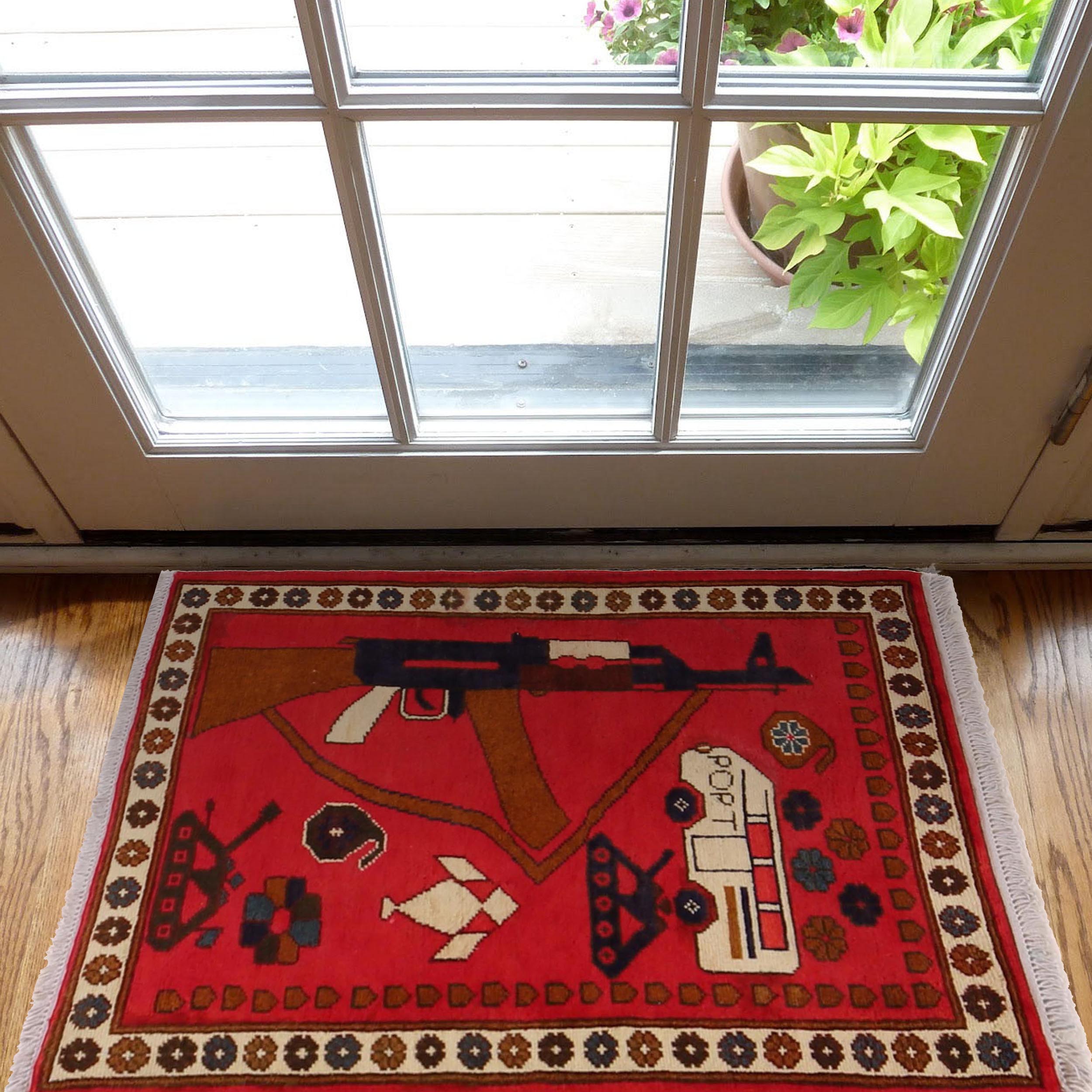Afghan AK-47 Rug Collector Piece 2.8x2 ft