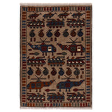Afghan Weapons Rug Vintage Style 3x2 ft