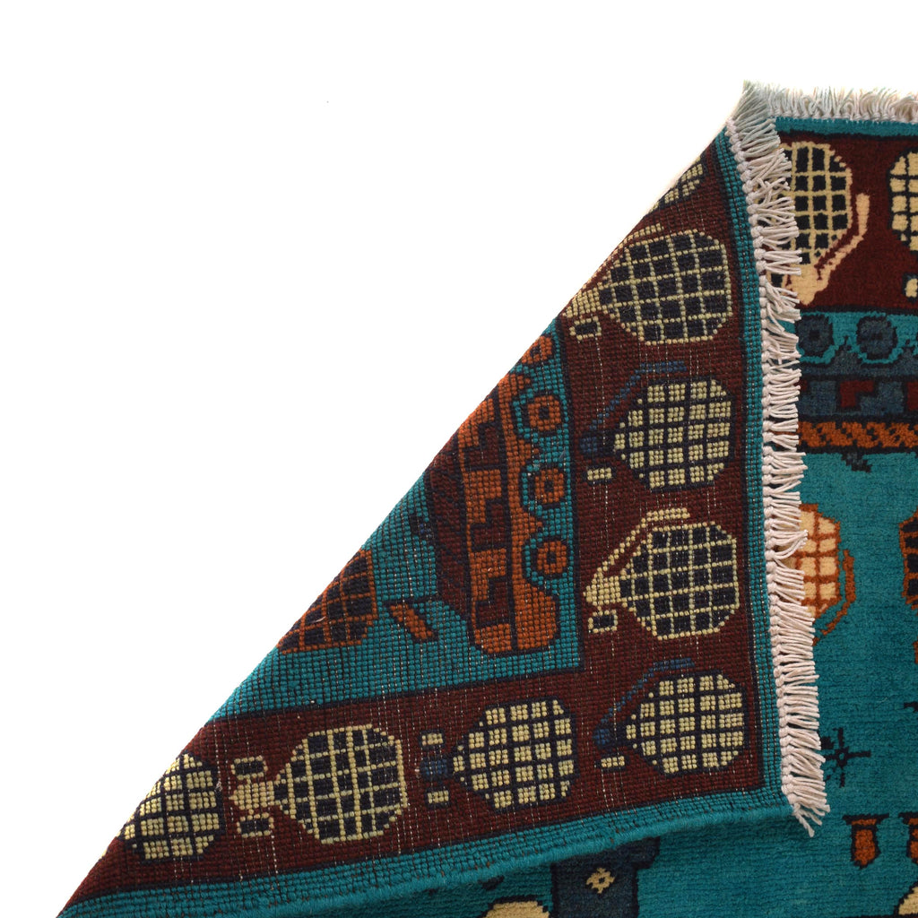 Afghan Helicopter War Story Rug 4.7x3.4 ft