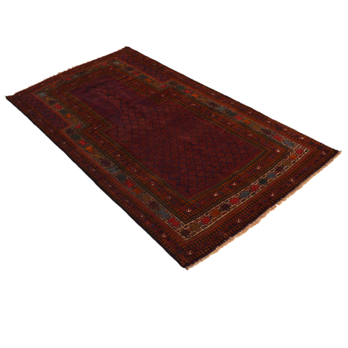 Afghan Woolen Prayer Rug 5.6x3.2 ft