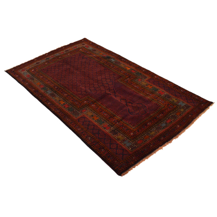 Afghan Woolen Prayer Rug 5.6x3.2 ft