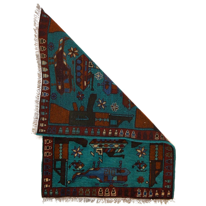 Afghan Weapons Rug Heritage Collector 3x2 ft