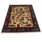 Traditional War Weapons Carpet 5.1x3.3 ft
