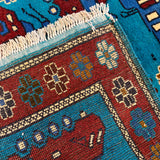 Handwoven Afghan Weapons Conflict Story Rug 4.3x2.7 ft