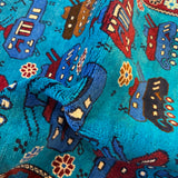 Handwoven Afghan Weapons Conflict Story Rug 4.3x2.7 ft