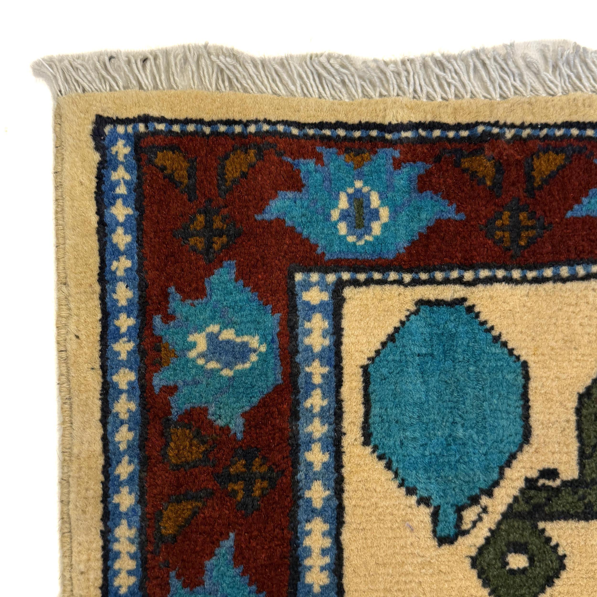 Vintage Afghan Warfare Tribal War Carpet 4.2x2.7 ft