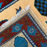 Vintage Afghan Warfare Tribal War Carpet 4.2x2.7 ft